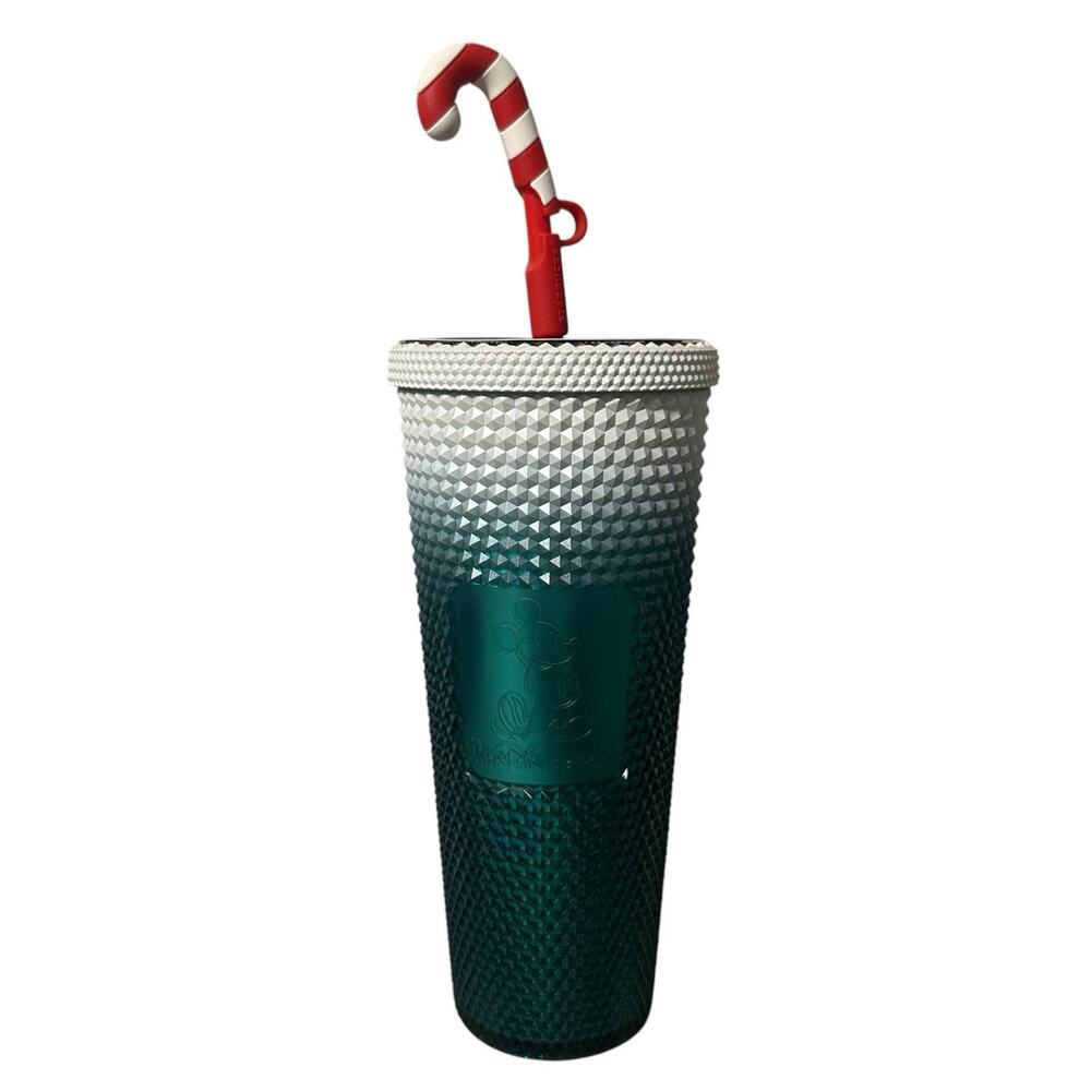 Starbucks Walt Disney World Mickey Holiday Ombre Tumbler with Candy Cane Straw
